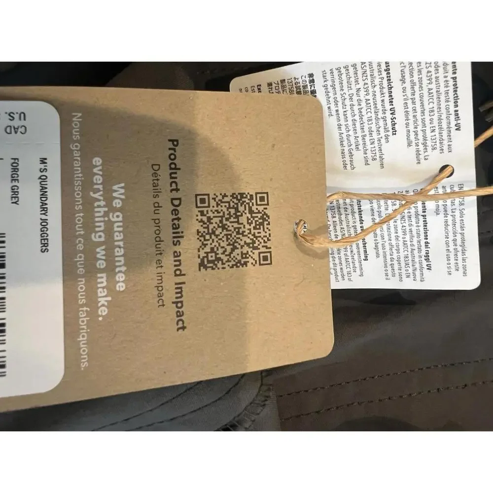 $119 Patagonia Men’s Quandary Jogger Pants Forge Grey Size M 55796 Hiking Travel